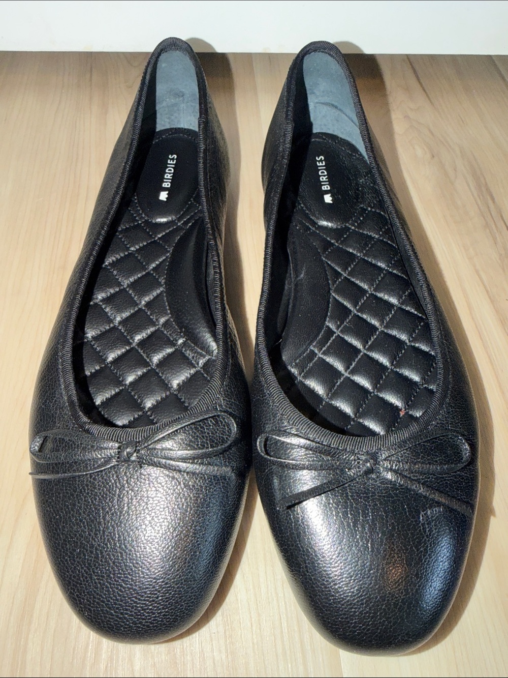 Birdies Black Quilted Bow Ballet Flats